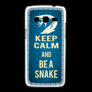 Coque Samsung Galaxy Express2 Keep Calm and Be a Snake bleu