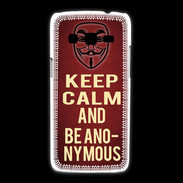 Coque Samsung Galaxy Express2 Keep Calm and Be Anonymous Rouge