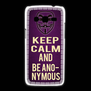 Coque Samsung Galaxy Express2 Keep Calm and Be Anonymous Violet