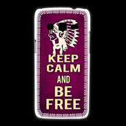 Coque Samsung Galaxy Express2 Keep Calm and Be Free Rose