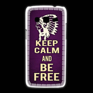 Coque Samsung Galaxy Express2 Keep Calm and Be Free Violet