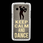 Coque Samsung Galaxy Express2 Keep Calm and Dance Gris