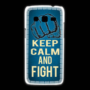 Coque Samsung Galaxy Express2 Keep Calm and Fight Bleu