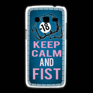 Coque Samsung Galaxy Express2 Keep Calm and Fist BLeu