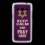 Coque Samsung Galaxy Express2 Keep Calm and Pray jewish Violet