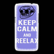 Coque Samsung Galaxy Express2 Keep Calm and Be Reelax Bleu