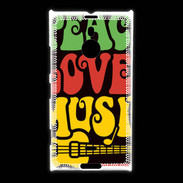 Coque Nokia Lumia 1520 Peace Love Music