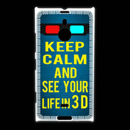 Coque Nokia Lumia 1520 Keep Calm and See your life 3D Bleu