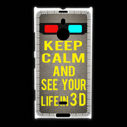 Coque Nokia Lumia 1520 Keep Calm and See your life 3D Gris