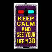 Coque Nokia Lumia 1520 Keep Calm and See your life 3D Violet