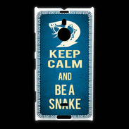Coque Nokia Lumia 1520 Keep Calm and Be a Snake bleu