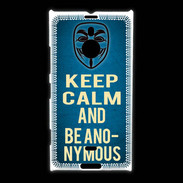 Coque Nokia Lumia 1520 Keep Calm and Be Anonymous Bleu