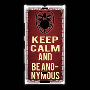 Coque Nokia Lumia 1520 Keep Calm and Be Anonymous Rouge