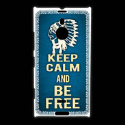 Coque Nokia Lumia 1520 Keep Calm and Be Free Bleu