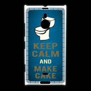 Coque Nokia Lumia 1520 Keep Calm and Make cake Bleu