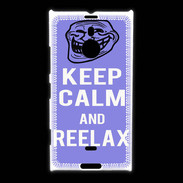 Coque Nokia Lumia 1520 Keep Calm and Be Reelax Bleu