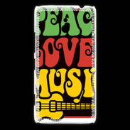 Coque Nokia Lumia 1320 Peace Love Music