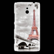 Coque Nokia Lumia 1320 Tour Eiffel rouge sur fond en noir et blanc