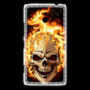 Coque Nokia Lumia 1320 Tête de mort en flamme 5