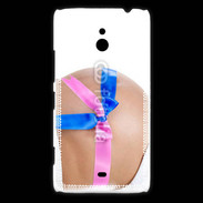 Coque Nokia Lumia 1320 Femme enceinte avec ruban bleu et rose
