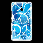 Coque Nokia Lumia 1320 Peace and love Bleu