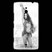 Coque Nokia Lumia 1320 Hippie noir et blanc
