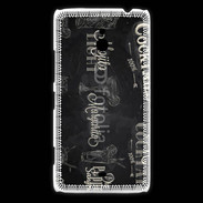 Coque Nokia Lumia 1320 Menu de cocktail en noir et blanc