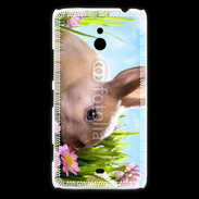 Coque Nokia Lumia 1320 Lapin et fleurs