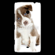 Coque Nokia Lumia 1320 Chiot Colley marron et blanc