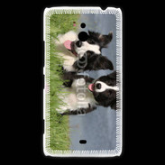 Coque Nokia Lumia 1320 Chien Border Collie noir et blanc