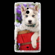 Coque Nokia Lumia 1320 Portrait chiot Husky de Sibérie 1