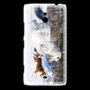 Coque Nokia Lumia 1320 Cheval et chien dans la neige