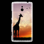 Coque Nokia Lumia 1320 Girafe au couché de soleil