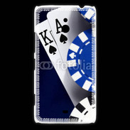 Coque Nokia Lumia 1320 Poker bleu et noir 2