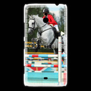 Coque Nokia Lumia 1320 Jumping Equitation cheval gris