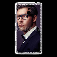 Coque Nokia Lumia 1320 Homme charmant en costume et lunettes