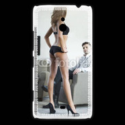 Coque Nokia Lumia 1320 Femme debout en lingerie sexy devant homme 