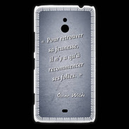 Coque Nokia Lumia 1320 Jeuness folie Bleu Citation Oscar Wilde