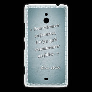 Coque Nokia Lumia 1320 Jeuness folie Turquoise Citation Oscar Wilde