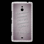 Coque Nokia Lumia 1320 Jeuness folie Violet Citation Oscar Wilde