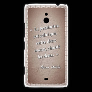 Coque Nokia Lumia 1320 Pessimiste Rouge Citation Oscar Wilde