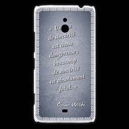 Coque Nokia Lumia 1320 Sincérité fatale Bleu Citation Oscar Wilde