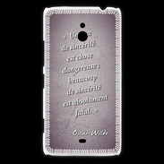 Coque Nokia Lumia 1320 Sincérité fatale Violet Citation Oscar Wilde