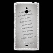 Coque Nokia Lumia 1320 Bons heureux Gris Citation Oscar Wilde