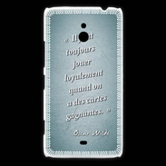 Coque Nokia Lumia 1320 Cartes gagnantes Turquoise Citation Oscar Wilde