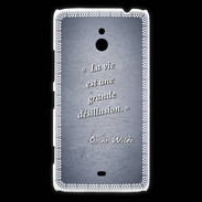 Coque Nokia Lumia 1320 Désillusion vie Bleu Citation Oscar Wilde