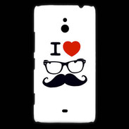 Coque Nokia Lumia 1320 I love Lunette Moustache