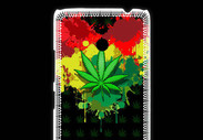 Coque Nokia Lumia 1320 Feuille de cannabis et cœur Rasta