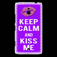 Coque Nokia Lumia 1320 Keep Calm Kiss me Violet