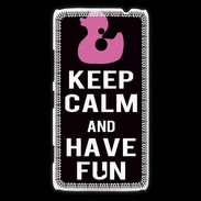 Coque Nokia Lumia 1320 Keep Calm Have fun Noir
